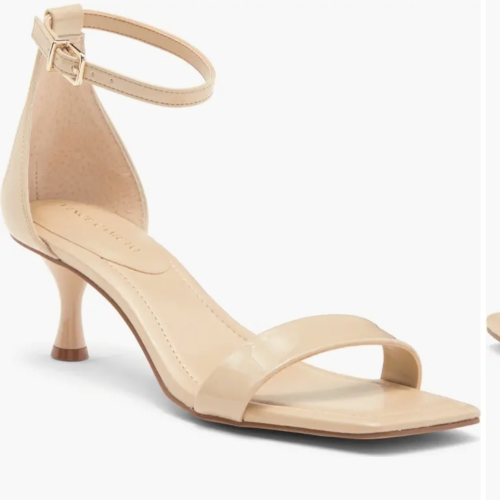 Vince Camuto Beige Ankle Strap Heels